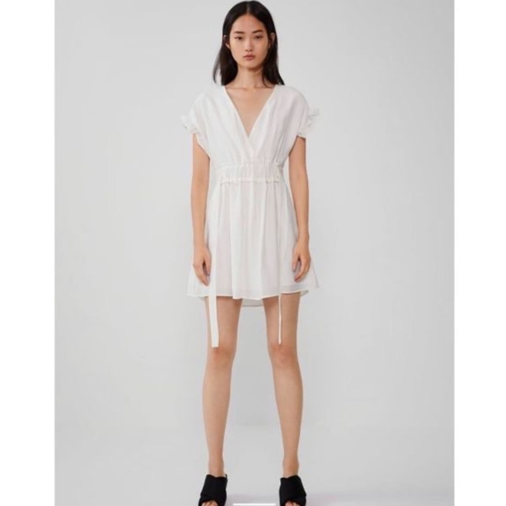 Zara White Ruffle Dress - Picture 8 of 9